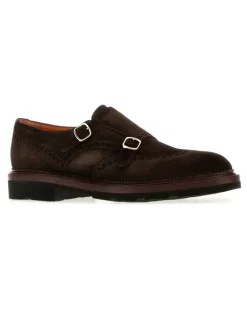 Men's Fibia Monk-Strap Shoe Brown Suede Flats