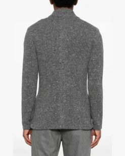 Men's Flecked-Knit Button-Up Cardigan Aw26