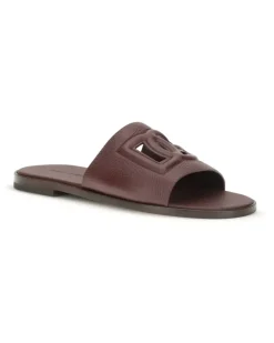 Men's Grained Leather Sandals Bordeaux Calf Bos Taurus