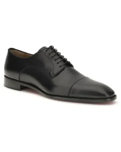 Men's Greggo Oxford Leather Lace-Up Shoes Black Lace Up