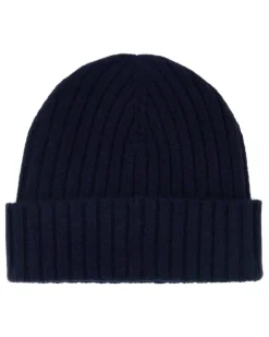 Men's Heritage Beanie Navy Cashmere Wool