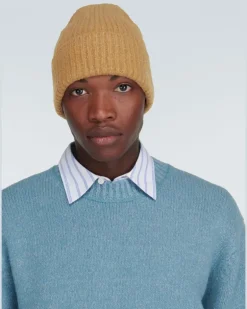 Men's Korval Wool Blend Beanie Beige Accessories ><noscript><img width=