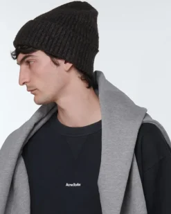 Men's Korval Wool Blend Beanie Black Accessories > Beanies & Hats
