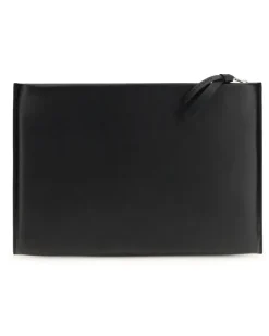 Men's Large Antigona Stamped Clutch Bag Black Calf Leather Bos Taurus Beauty Cases antigona