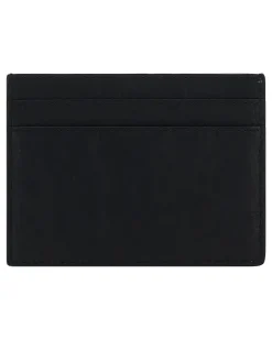 Men's Leather Cardholder Black Goatskin-Hircus Goatskin Wallet Goatskin/hircus