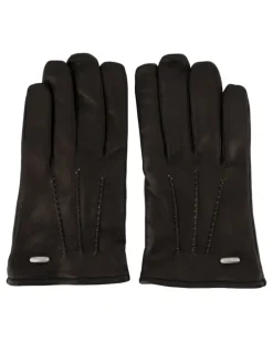 Men's Leather Gloves Black Calfskin