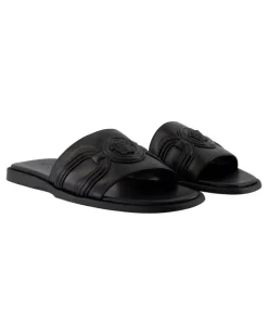 Men's Leather Padded Sandal Black Lambskin