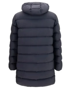 Men's Long Padded Jacket Nero Polyamide Down Coat Black