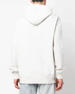 Men's Marcello Logo Embroidered Hoodie Beige Clothing > Knitwear