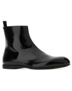 Men's Polished Leather Ankle Boot Black Calf