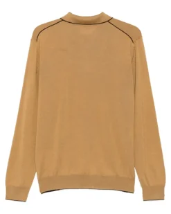 Men's Quarter-Zip Polo Shirt Aw26 M Camel
