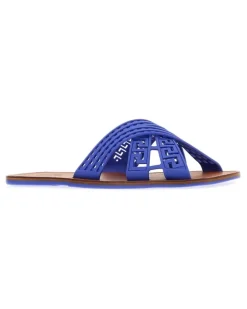 Men's Rubber Crossover Sandal Blue