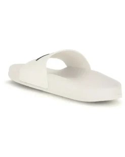 Men's Rubber Slides With Logo White Sandal