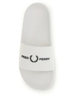 Men's Rubber Slides With Logo White Sandal