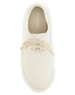 Men's Sancrispa Derby Lace-Ups Milk Upper: Cotton; Sole: Rubber Lace Up White
