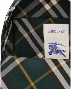 Men's Shield Check Nylon Backpack Green Bags > Backpacks
