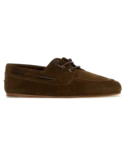 Men's Shoes Boat Brown Leather Flats