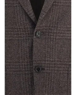 Men's Single-Breasted Wool-Blend Blazer 430 Down Jackets Coat Gray