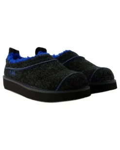 Men's Slides Slip On Leather Black Shoes Flat-shoes