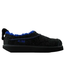 Men's Slides Slip On Leather Black Shoes Flat-shoes