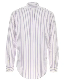 Men's Striped Oxford Shirt Purple Cotton