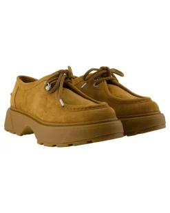 Men's Suede Platform Derby Brown Calfskin