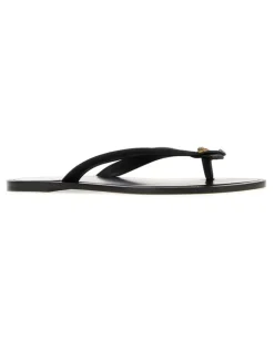 Men's Suede Thong Sandal Black