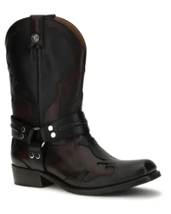 Men's Sylvester Western Boots Black-Bordeaux-Palladium Black/bordeaux/palladium