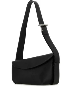 Men's T-Bar Sling Crossbody Bag Black Calf