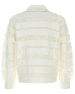 Men's Tennis Lace Shirt White Cotton