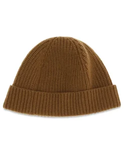 Men's Vlogo Beanie Cashmere Cammello Kashmir-Capra Hircus Hats E Hairbands Kashmir/capra Brown