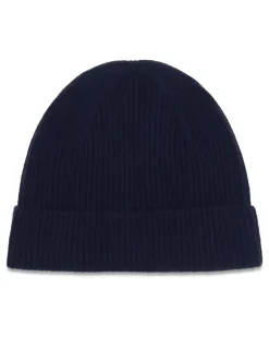 Men's Wool Beanie Hat Blu Ovis Aries E Hairbands Navy