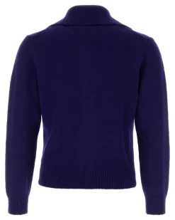 Men's Wool-Blend Zip Cardigan Navy Nylon