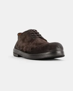 Men's Zucca Zeppa Brown Suede Derbies Flat Shoes