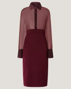 Midi dress in organza Purple