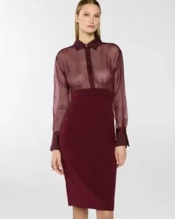 Midi dress in organza Purple