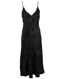 Midikleid aus Seide - Schwarz