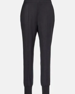 Mid-Rise-Hose aus Wolle Grau