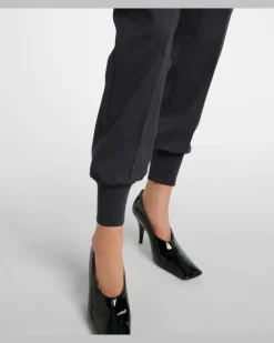 Mid-Rise-Hose aus Wolle Grau