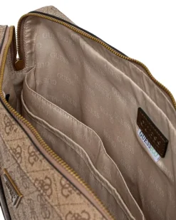 Milano Laptoptasche mit Monogramm-Print - Nude