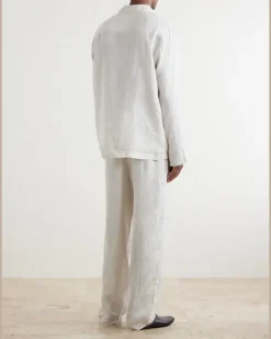 Milan 31 Printed Linen Pyjama Set Neutrals