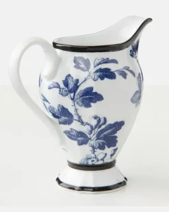 Milchkännchen Herbarium aus Porzellan Blau