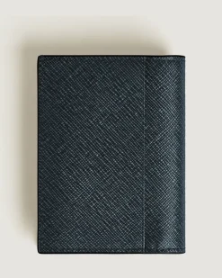 Mini Brieftasche 4 cc aus Sartorial Leder - Tweed-Blau - Leder - MB220382 - Brieftaschen