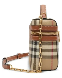 Mini Check Kosmetiktasche - Nude