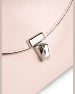 Mini-Clutch T-Lock aus Naplack Pink