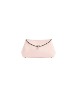 Mini-Clutch T-Lock aus Naplack Pink