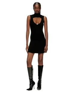 Mini-Kleid aus Wolle mit Intarsienmuster - Kleider - Damen - Schwarz