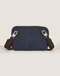 Mini Umhängetasche aus 4810 Denim - Blau - Stoff und Leder - MB221590 - Messenger Bags