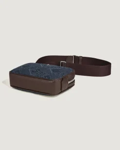Mini Umhängetasche aus 4810 Denim - Blau - Stoff und Leder - MB221590 - Messenger Bags