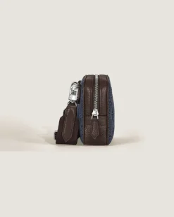 Mini Umhängetasche aus 4810 Denim - Blau - Stoff und Leder - MB221590 - Messenger Bags